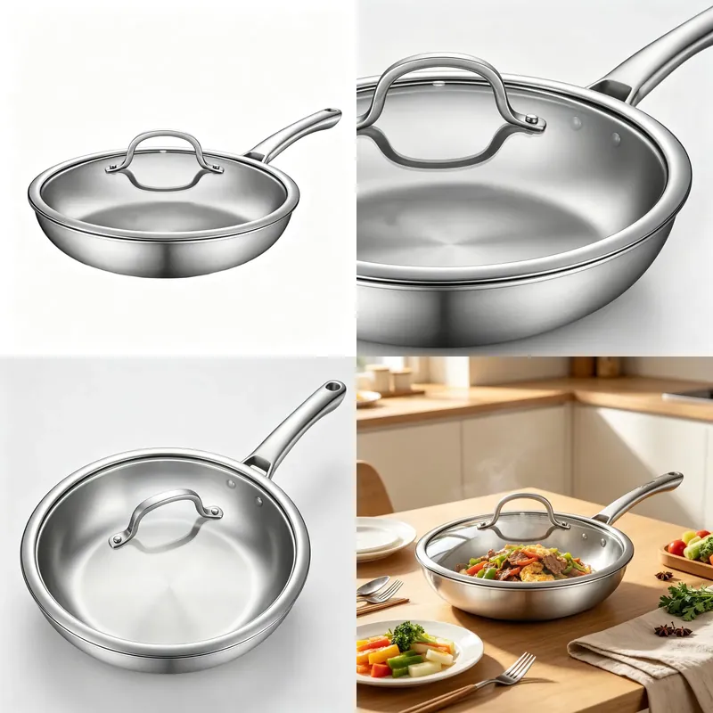 Quality Camping Cooking Set - Poêle à frire en acier inoxydable