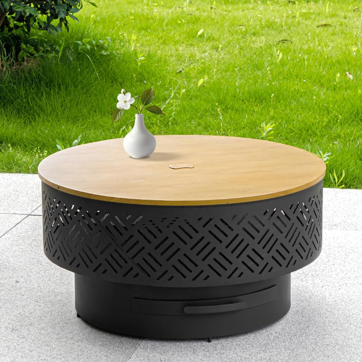 Camping Cooking Table - Table de foyer ronde en métal