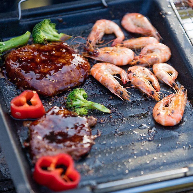 Poêle à griller carrée épaisse - Camping Hiking Cooking avis et prix
