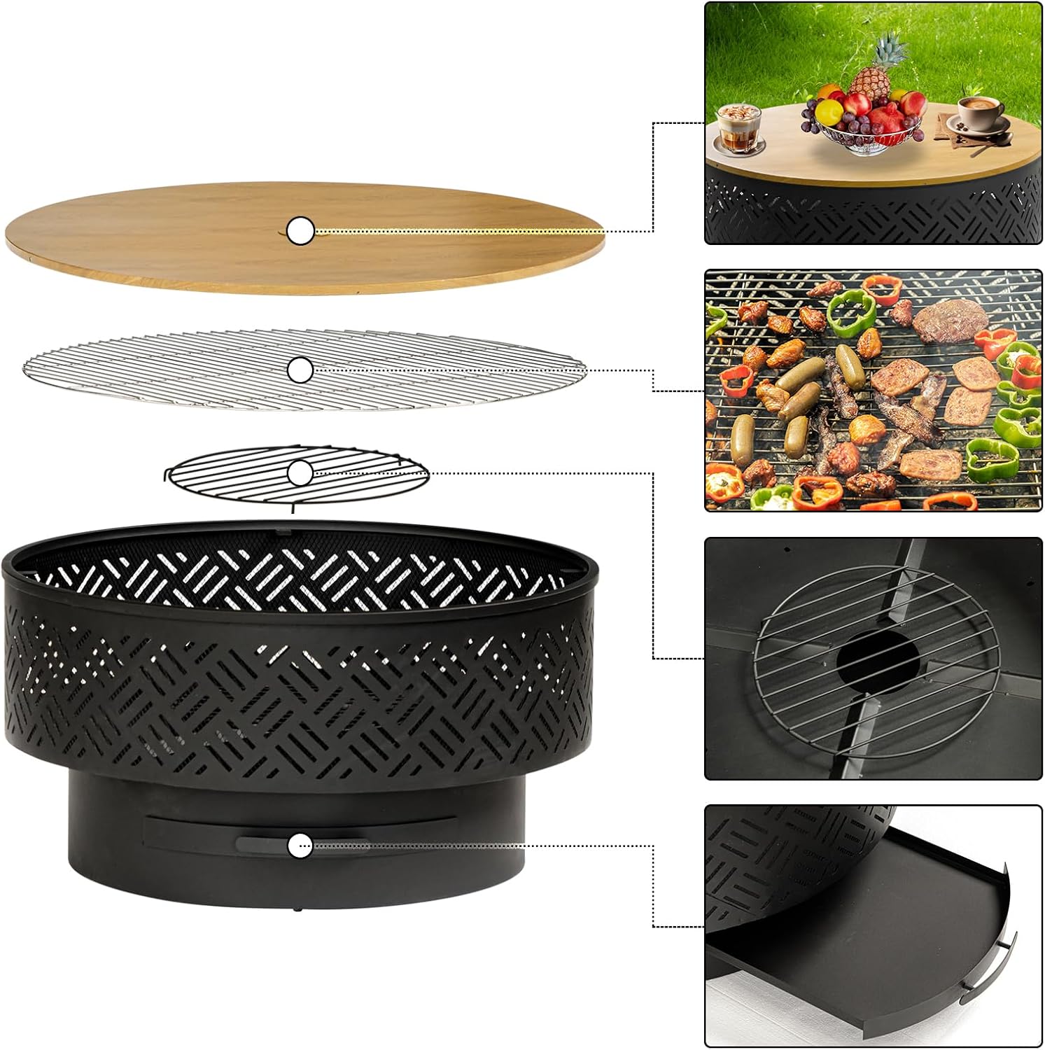 Table de foyer ronde en métal  - Camping Cooking Table avis et prix